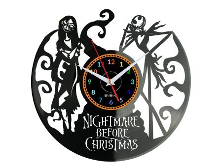 The Nightmare Before Christmas Vinyl Zegar Ścienny Płyta Winylowa Nowoczesny Dekoracyjny Na Prezent Urodziny