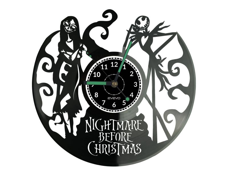 The Nightmare Before Christmas Vinyl Zegar Ścienny Płyta Winylowa Nowoczesny Dekoracyjny Na Prezent Urodziny