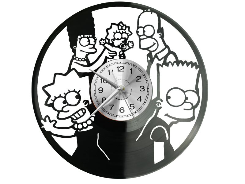 THE SIMPSONS Vinyl Zegar Ścienny Płyta Winylowa Nowoczesny Dekoracyjny Na Prezent Urodziny