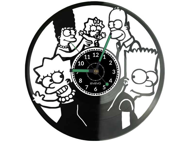 THE SIMPSONS Vinyl Zegar Ścienny Płyta Winylowa Nowoczesny Dekoracyjny Na Prezent Urodziny