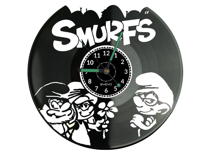 THE SMURFS Vinyl Zegar Ścienny Płyta Winylowa Nowoczesny Dekoracyjny Na Prezent Urodziny