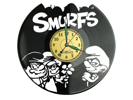 THE SMURFS Vinyl Zegar Ścienny Płyta Winylowa Nowoczesny Dekoracyjny Na Prezent Urodziny