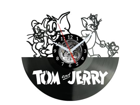 TOM AND JERRY Vinyl Zegar Ścienny Płyta Winylowa Nowoczesny Dekoracyjny Na Prezent Urodziny