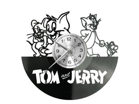 TOM AND JERRY Vinyl Zegar Ścienny Płyta Winylowa Nowoczesny Dekoracyjny Na Prezent Urodziny