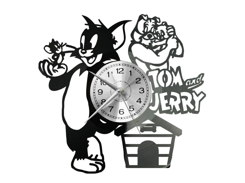 TOM AND JERRY Vinyl Zegar Ścienny Płyta Winylowa Nowoczesny Dekoracyjny Na Prezent Urodziny