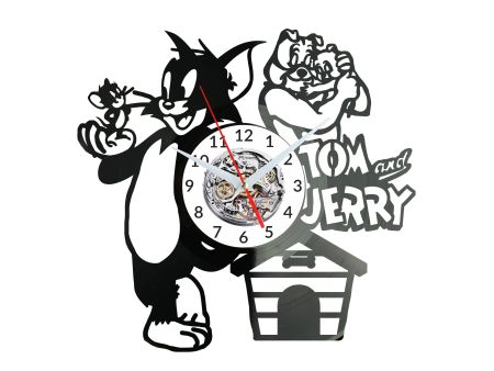 TOM AND JERRY Vinyl Zegar Ścienny Płyta Winylowa Nowoczesny Dekoracyjny Na Prezent Urodziny