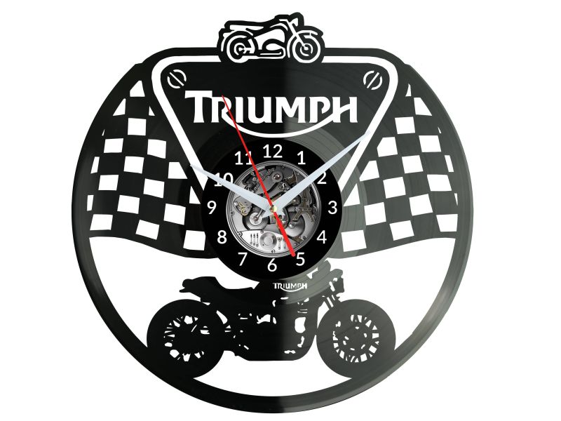 Triumph Bike Vinyl Zegar Ścienny Płyta Winylowa Nowoczesny Dekoracyjny Na Prezent Urodziny