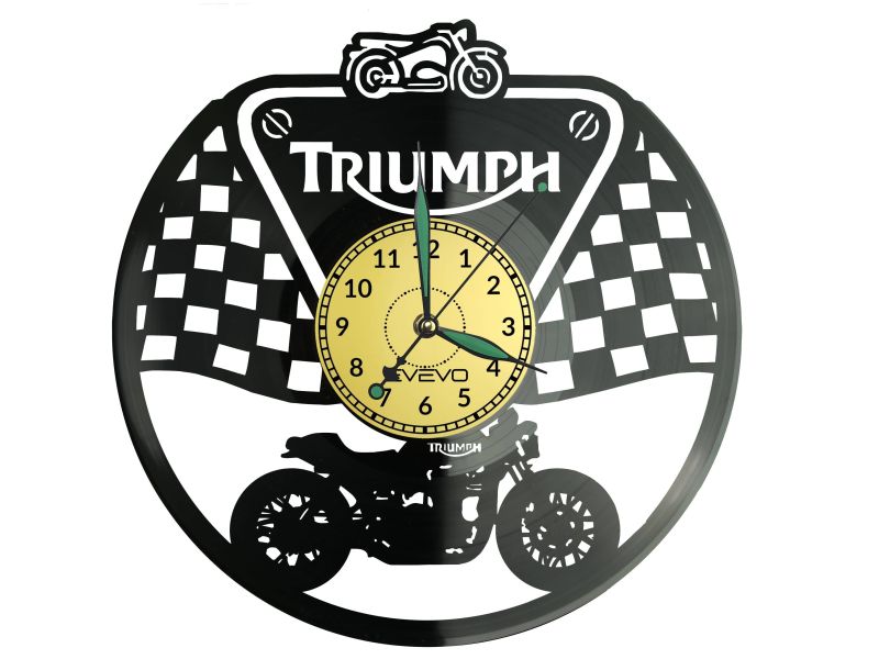 Triumph Bike Vinyl Zegar Ścienny Płyta Winylowa Nowoczesny Dekoracyjny Na Prezent Urodziny