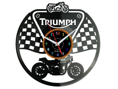 Triumph Bike Vinyl Zegar Ścienny Płyta Winylowa Nowoczesny Dekoracyjny Na Prezent Urodziny