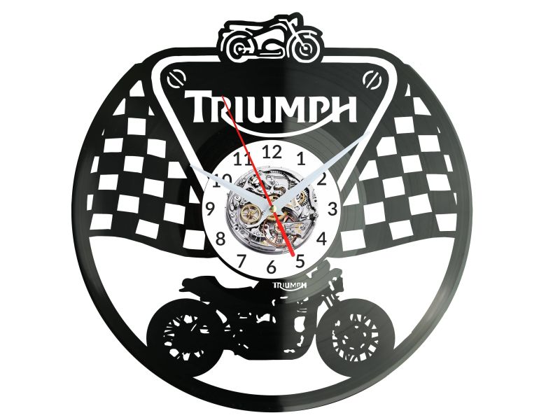 Triumph Bike Vinyl Zegar Ścienny Płyta Winylowa Nowoczesny Dekoracyjny Na Prezent Urodziny