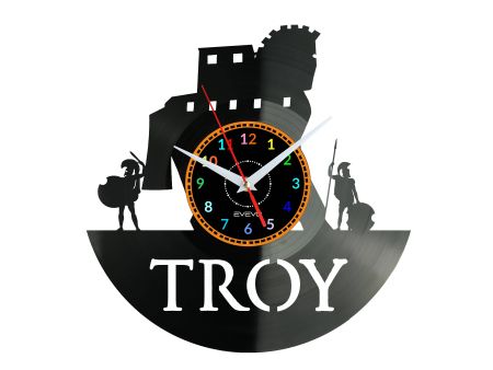 Troy Vinyl Zegar Ścienny Płyta Winylowa Nowoczesny Dekoracyjny Na Prezent Urodziny