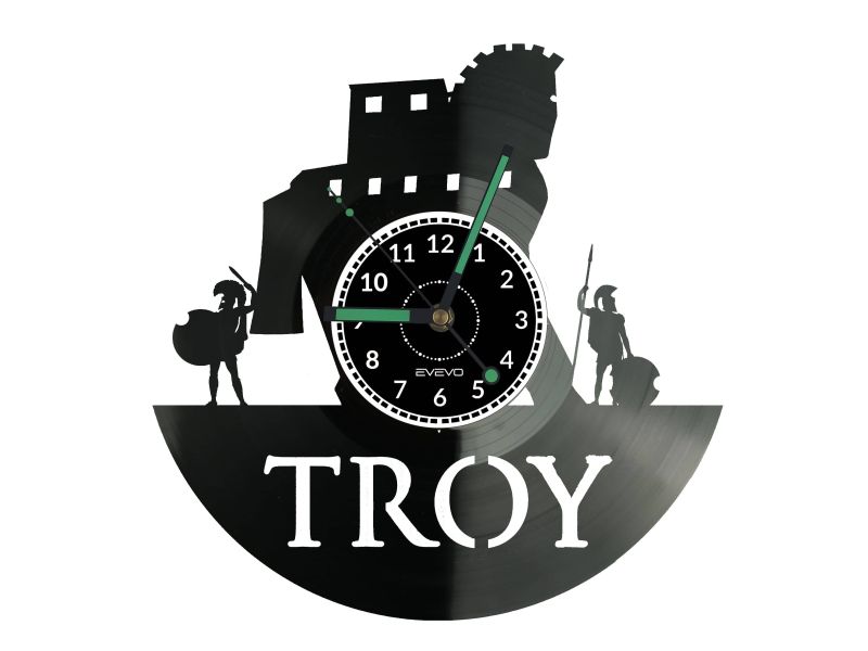 Troy Vinyl Zegar Ścienny Płyta Winylowa Nowoczesny Dekoracyjny Na Prezent Urodziny