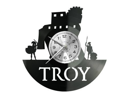 Troy Vinyl Zegar Ścienny Płyta Winylowa Nowoczesny Dekoracyjny Na Prezent Urodziny