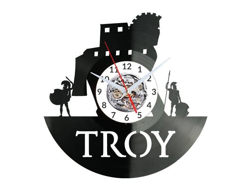 Troy Vinyl Zegar Ścienny Płyta Winylowa Nowoczesny Dekoracyjny Na Prezent Urodziny