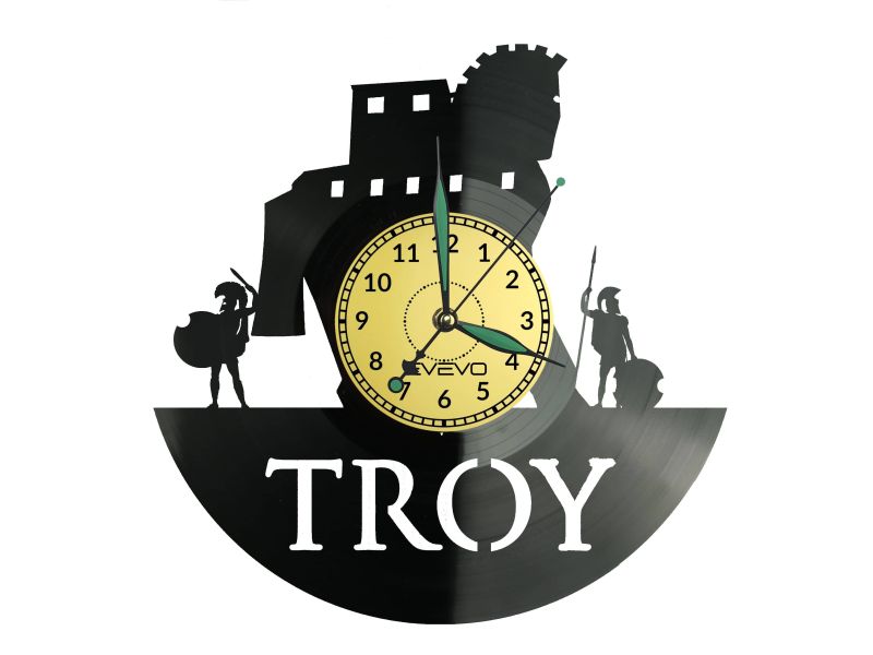 Troy Vinyl Zegar Ścienny Płyta Winylowa Nowoczesny Dekoracyjny Na Prezent Urodziny