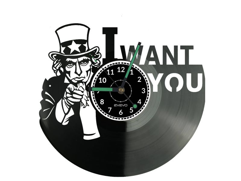 UNCLE SAM Vinyl Zegar Ścienny Płyta Winylowa Nowoczesny Dekoracyjny Na Prezent Urodziny