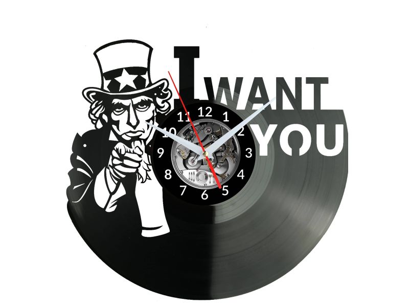 UNCLE SAM Vinyl Zegar Ścienny Płyta Winylowa Nowoczesny Dekoracyjny Na Prezent Urodziny