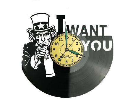 UNCLE SAM Vinyl Zegar Ścienny Płyta Winylowa Nowoczesny Dekoracyjny Na Prezent Urodziny