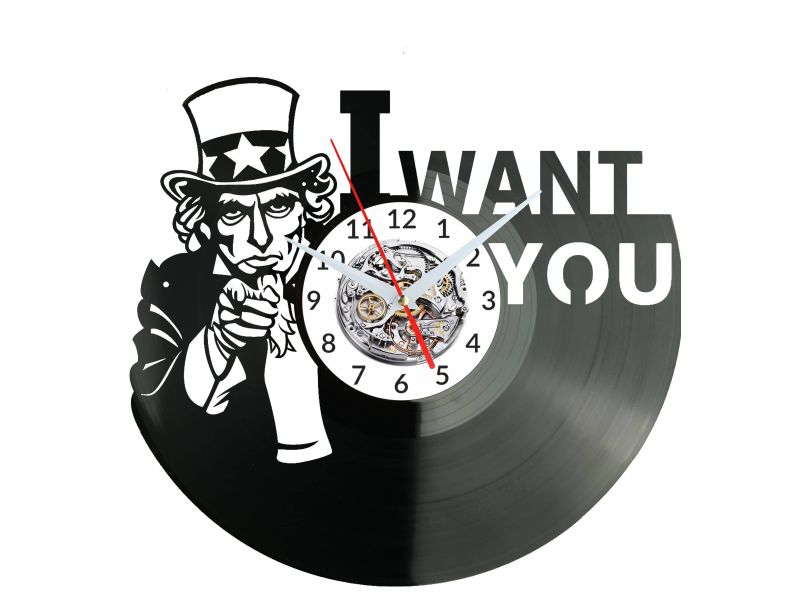 UNCLE SAM Vinyl Zegar Ścienny Płyta Winylowa Nowoczesny Dekoracyjny Na Prezent Urodziny