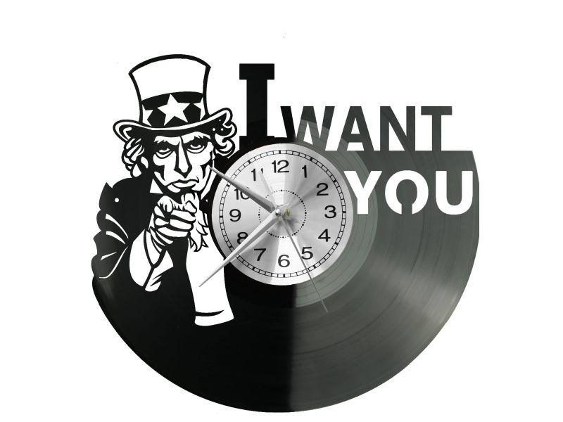 UNCLE SAM Vinyl Zegar Ścienny Płyta Winylowa Nowoczesny Dekoracyjny Na Prezent Urodziny