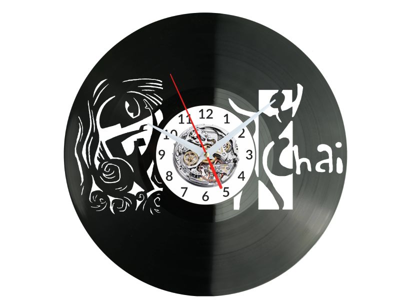 Chai Vinyl Zegar Ścienny Płyta Winylowa Nowoczesny Dekoracyjny Na Prezent Urodziny