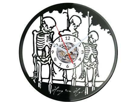 Skeleton Vinyl Zegar Ścienny Płyta Winylowa Nowoczesny Dekoracyjny Na Prezent Urodziny