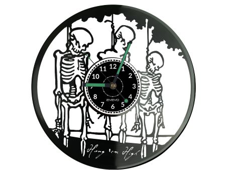 Skeleton Vinyl Zegar Ścienny Płyta Winylowa Nowoczesny Dekoracyjny Na Prezent Urodziny