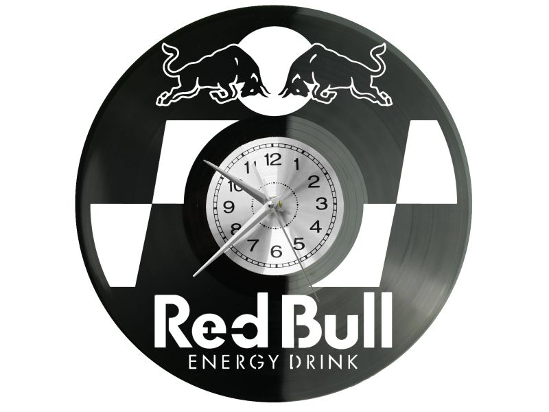 RedBull Vinyl Zegar Ścienny Płyta Winylowa Nowoczesny Dekoracyjny Na Prezent Urodziny