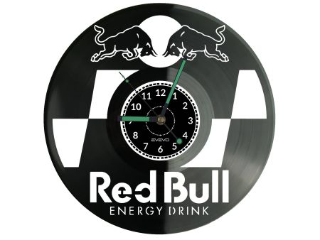 RedBull Vinyl Zegar Ścienny Płyta Winylowa Nowoczesny Dekoracyjny Na Prezent Urodziny