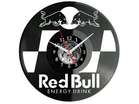 RedBull Vinyl Zegar Ścienny Płyta Winylowa Nowoczesny Dekoracyjny Na Prezent Urodziny