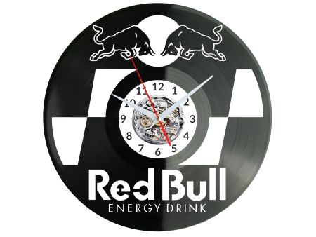 RedBull Vinyl Zegar Ścienny Płyta Winylowa Nowoczesny Dekoracyjny Na Prezent Urodziny