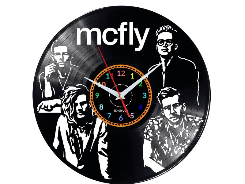 Mcfly Vinyl Zegar Ścienny Płyta Winylowa Nowoczesny Dekoracyjny Na Prezent Urodziny