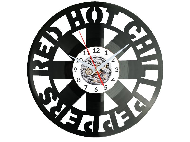 RED HOT CHILI PEPPERS Vinyl Zegar Ścienny Płyta Winylowa Nowoczesny Dekoracyjny Na Prezent Urodziny