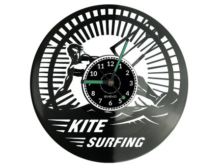 Kite Surfing Vinyl Zegar Ścienny Płyta Winylowa Nowoczesny Dekoracyjny Na Prezent Urodziny