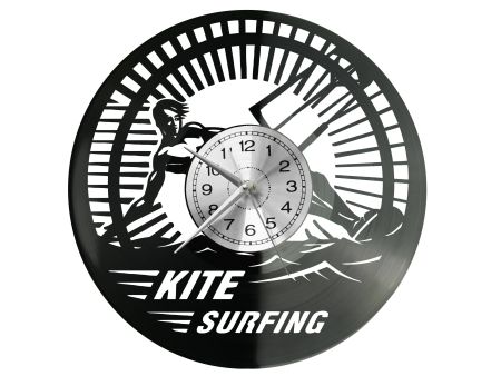 Kite Surfing Vinyl Zegar Ścienny Płyta Winylowa Nowoczesny Dekoracyjny Na Prezent Urodziny