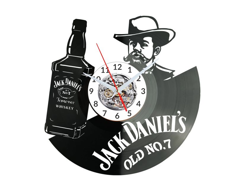 Jack Daniels Vinyl Zegar Ścienny Płyta Winylowa Nowoczesny Dekoracyjny Na Prezent Urodziny