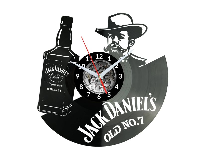 Jack Daniels Vinyl Zegar Ścienny Płyta Winylowa Nowoczesny Dekoracyjny Na Prezent Urodziny