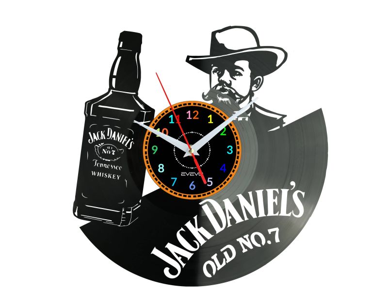 Jack Daniels Vinyl Zegar Ścienny Płyta Winylowa Nowoczesny Dekoracyjny Na Prezent Urodziny