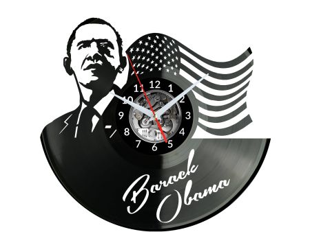 Barak Obama Vinyl Zegar Ścienny Płyta Winylowa Nowoczesny Dekoracyjny Na Prezent Urodziny