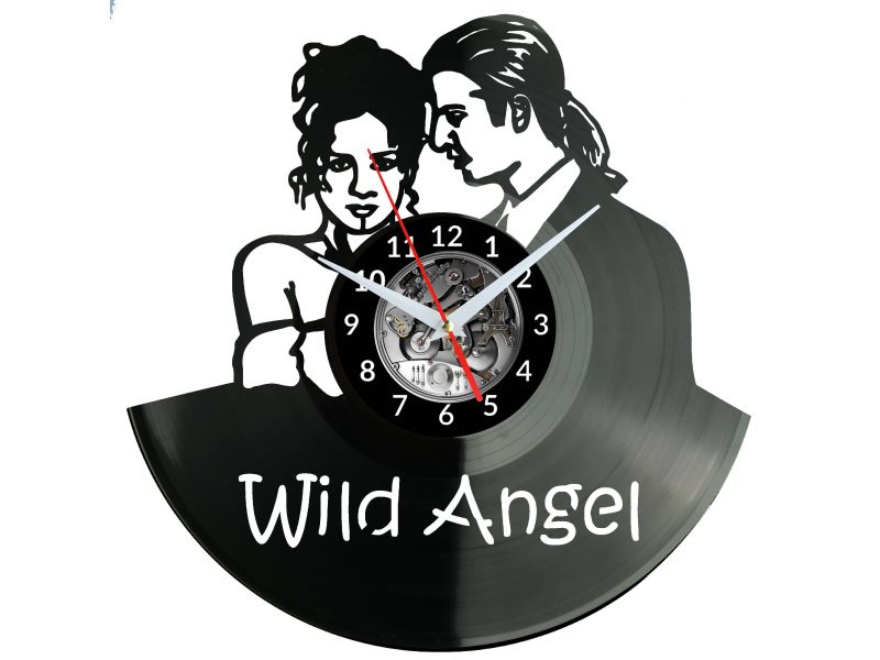 Zbuntowany Anioł Wild Angel Vinyl Zegar Ścienny Płyta Winylowa Nowoczesny Dekoracyjny Na Prezent Urodziny