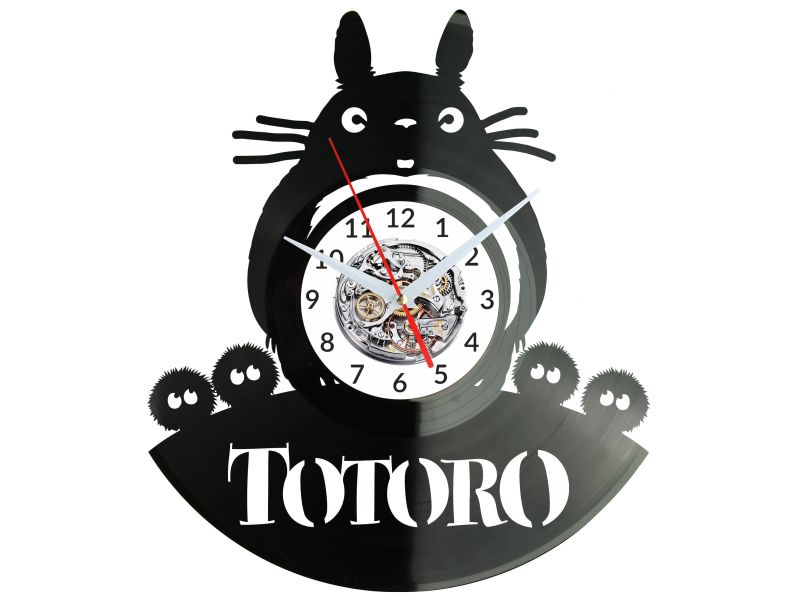 TOTORO GHIBLI STUDIO Vinyl Zegar Ścienny Płyta Winylowa Nowoczesny Dekoracyjny Na Prezent Urodziny