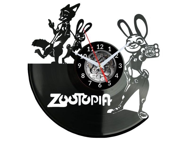 Zootopia Vinyl Zegar Ścienny Płyta Winylowa Nowoczesny Dekoracyjny Na Prezent Urodziny