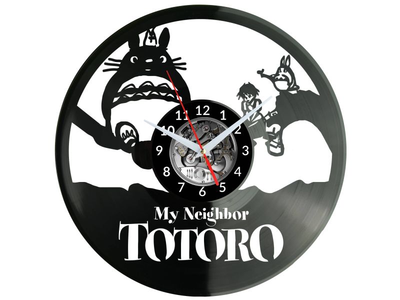 TOTORO GHIBLI STUDIO Vinyl Zegar Ścienny Płyta Winylowa Nowoczesny Dekoracyjny Na Prezent Urodziny