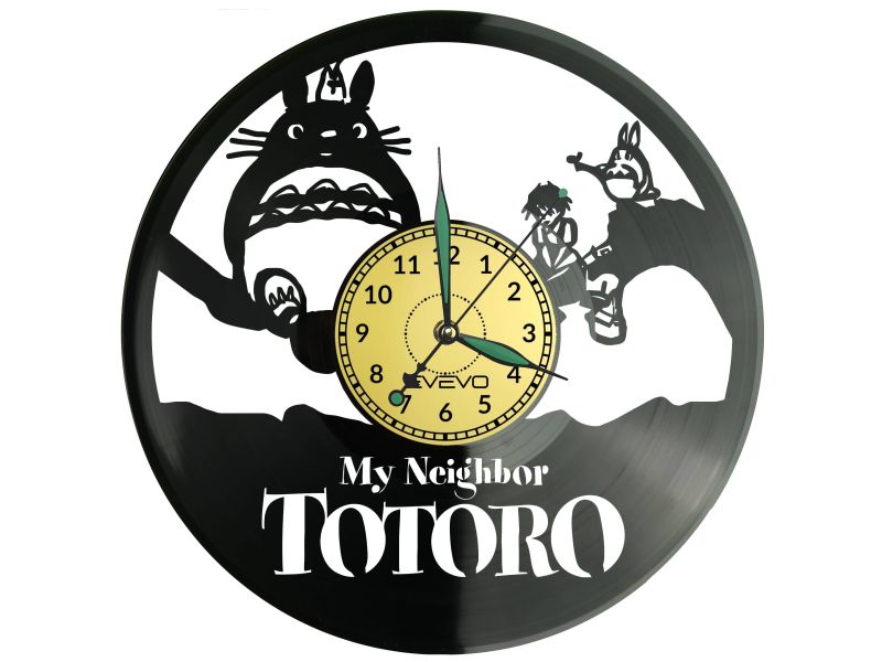 TOTORO GHIBLI STUDIO Vinyl Zegar Ścienny Płyta Winylowa Nowoczesny Dekoracyjny Na Prezent Urodziny