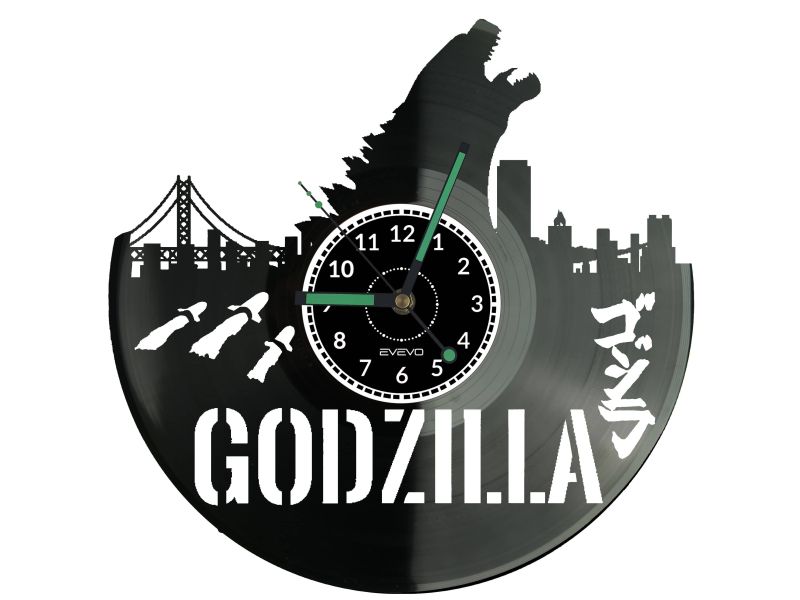 Godzilla Vinyl Zegar Ścienny Płyta Winylowa Nowoczesny Dekoracyjny Na Prezent Urodziny