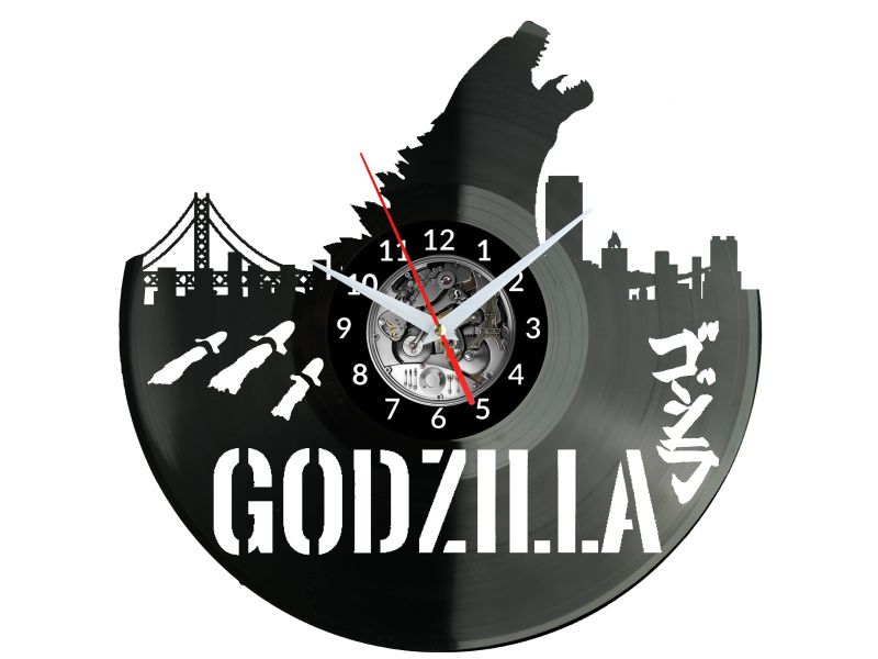 Godzilla Vinyl Zegar Ścienny Płyta Winylowa Nowoczesny Dekoracyjny Na Prezent Urodziny