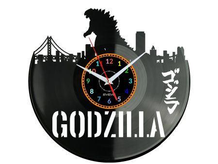 Godzilla Vinyl Zegar Ścienny Płyta Winylowa Nowoczesny Dekoracyjny Na Prezent Urodziny