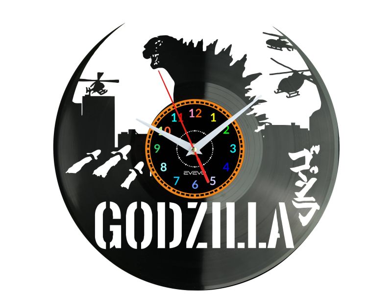 Godzilla Vinyl Zegar Ścienny Płyta Winylowa Nowoczesny Dekoracyjny Na Prezent Urodziny