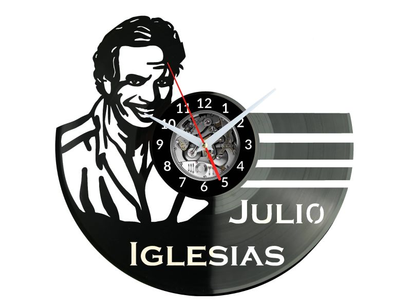 Julio Iglesias Vinyl Zegar Ścienny Płyta Winylowa Nowoczesny Dekoracyjny Na Prezent Urodziny