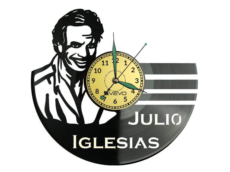 Julio Iglesias Vinyl Zegar Ścienny Płyta Winylowa Nowoczesny Dekoracyjny Na Prezent Urodziny